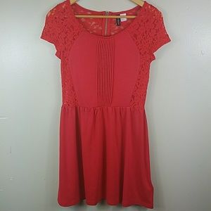 Red Divided H&M Lace  Dress